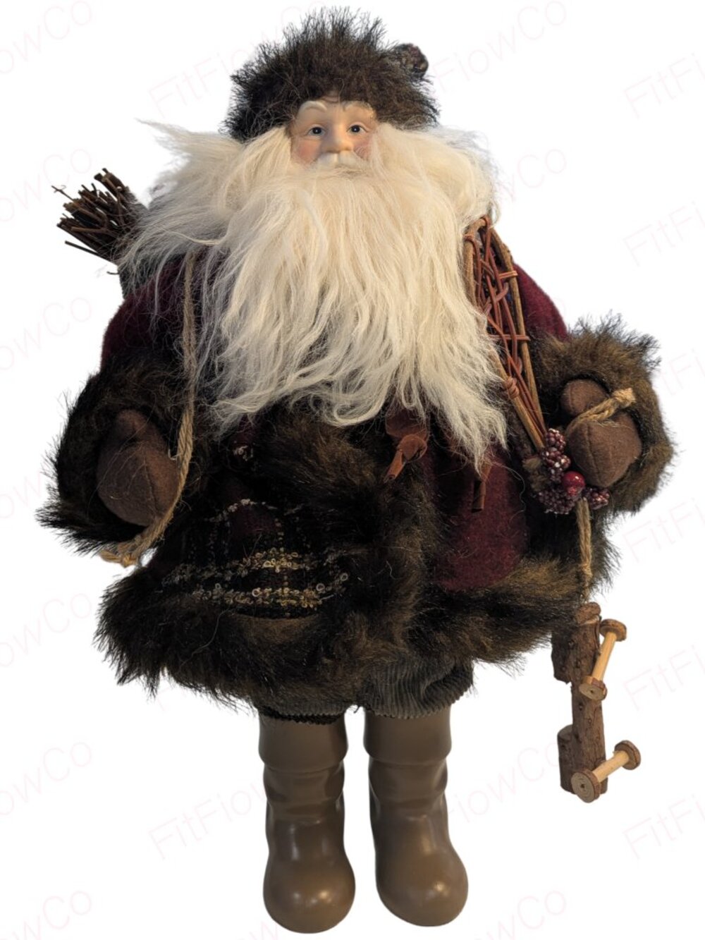 Rustic Woodland Santa Claus 18” Farmhouse Christmas Decor Figure